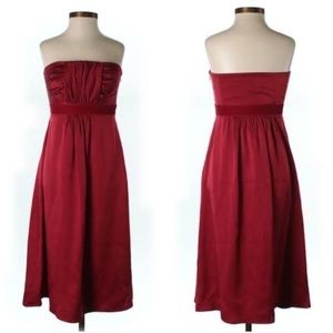 Banana Republic Red Silk Strapless Dress 0P
